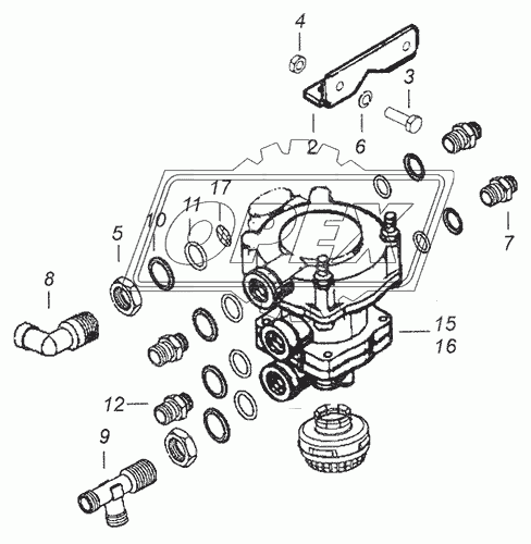 5320-3522019 Кронштейн двухпроводного клапана КАМАЗ